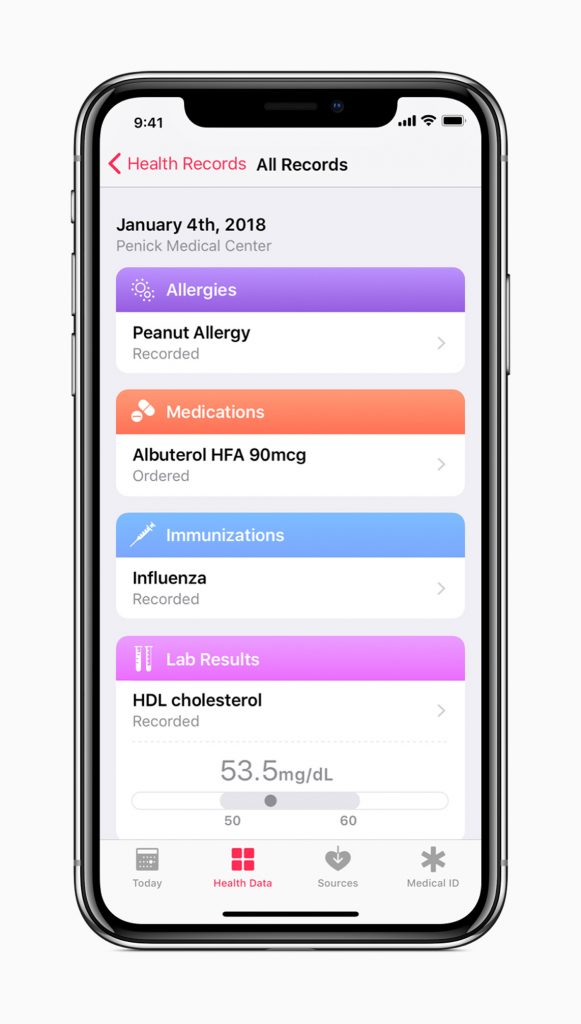 iPhone_X_Health_Records_screen
